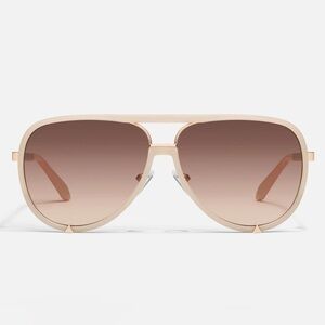 Quay *NEW* High Profile Bone Frame/Brown Fawn Lens Aviator Sunglasses